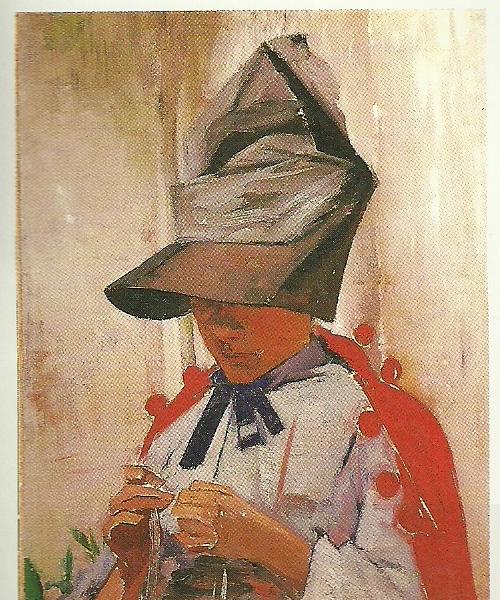 Carl Larsson karin i stor hatt oil painting picture